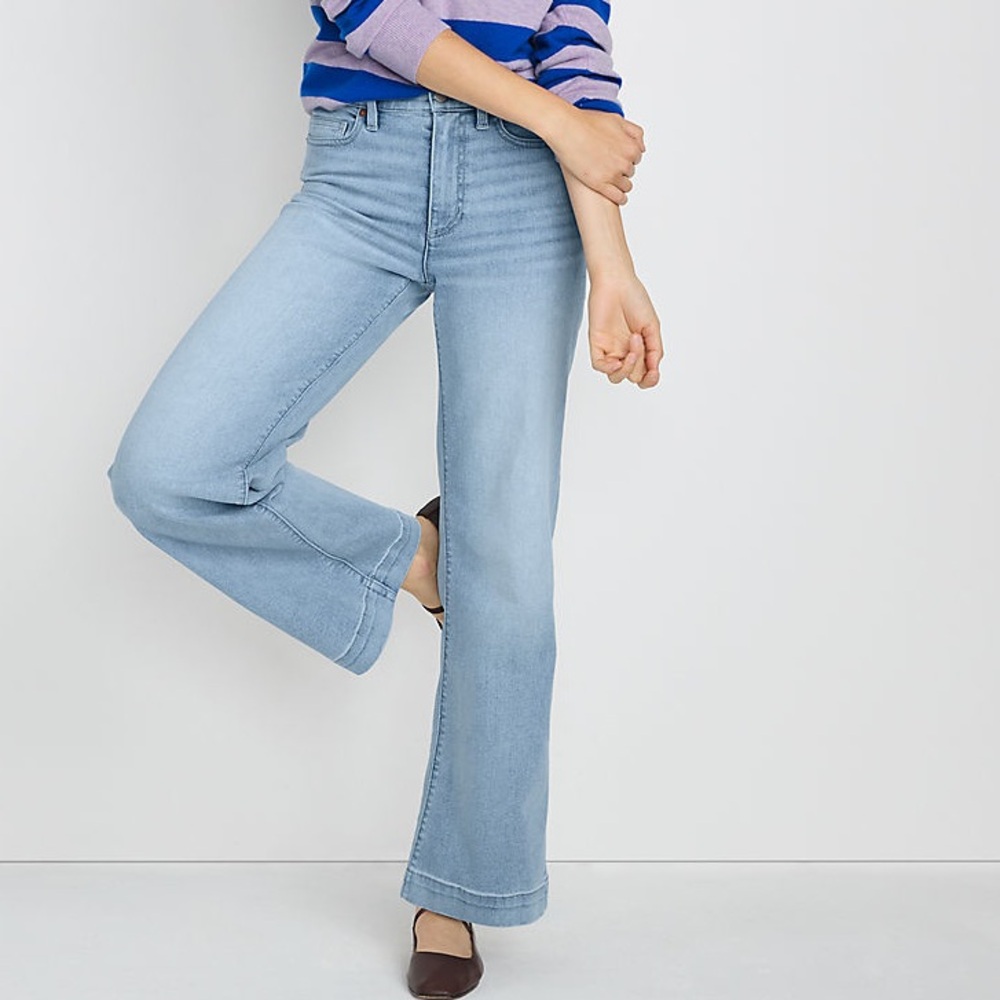 Lands’ End Recover High Rise Wide Leg Jeans Arctic Indigo - 12T